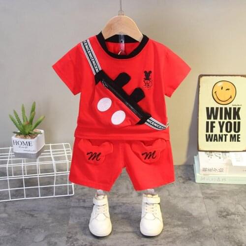 2021 Summer Children Baby Boys Girls Clothes Cartoon Bag T Shirts Sport Shorts 2Pcs/Set Infant Kids Toddler Tracksuits 0-5 Years