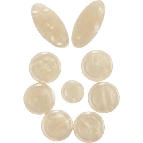 9x White Shell Key Buttons Inlays for Alto Tenor Soprano Saxophone Accessory