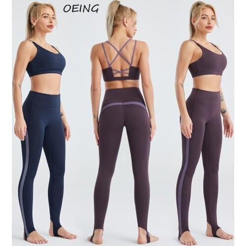 Bandage Yoga 2 Piece Set Women Gym Clothes Seamless Set Yoga Set Fitness Sports Bra Leggings Women