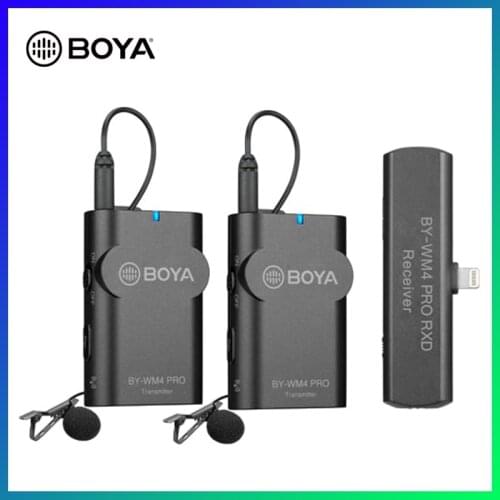 BOYA BY-WM4 Pro-K4 2.4 GHz Wireless Lavalier Microphone System for iPhone iPad iOS Tiktok Youtube vlogging