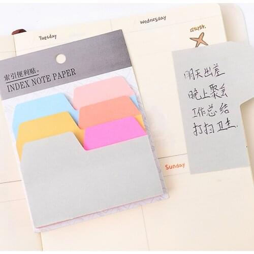 6 Colors 90 Sheets Writable Index Note Paper Sticky Notes Memo Pad Stationery Office Accessory School Supplies