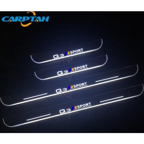 CARPTAH Trim Pedal Car Exterior Parts LED Door Sill Scuff Plate Pathway Dynamic Streamer light For Audi Q3 2013 2014 2015
