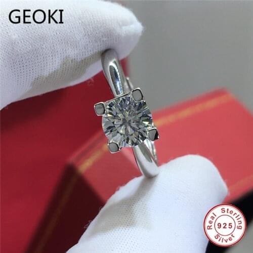 Geoki Solid 925 Sterling Silver Passed Diamond Test Perfect Cut 1 Ct D Color VVS1 Moissanite Cow Head Pendant Necklace for Women