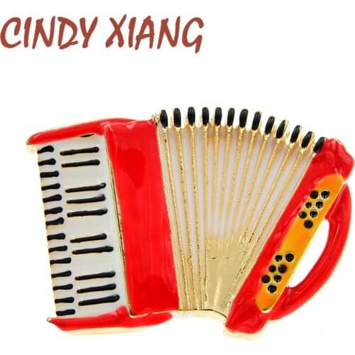 CINDY XIANG Enamel Accordion Brooches For Women Creative Design Musical Instrument Brooch Pin Bag Badages Fashion Jewelry