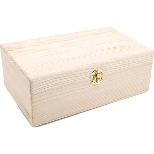 Wooden Storage Box Log Color Scotch Pine Rectangular Flip Solid Wood Gift Box Handmade Craft Jewelry Case Wooden Box Dropship