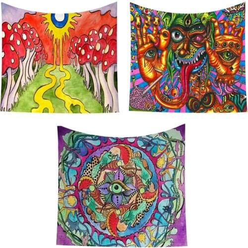 Home Tapestry Skull Print Rectangular Background Cloth Decorative Hanging Carpet for Bedroom Sitting Room Living Room 130x150cm