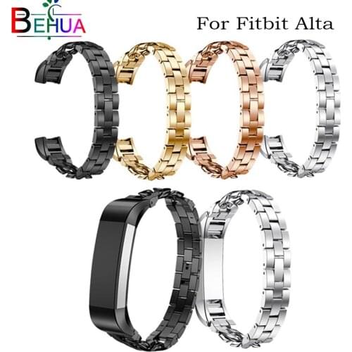 Denim chain Stainless Steel Watch Band For Fitbit Alta/Alta HR Replacement Band Bracelet Watchband smart Wristband accessory