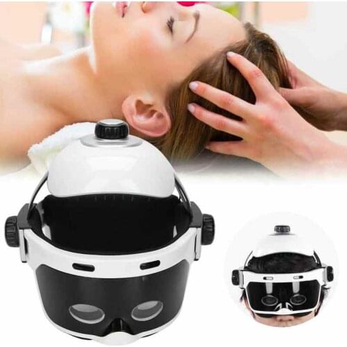 Electric Head Massager Anti Hair Loss Helmet Brain Relax Physiotherapy Vibration Heating Massage Helmet Machine Household Spa