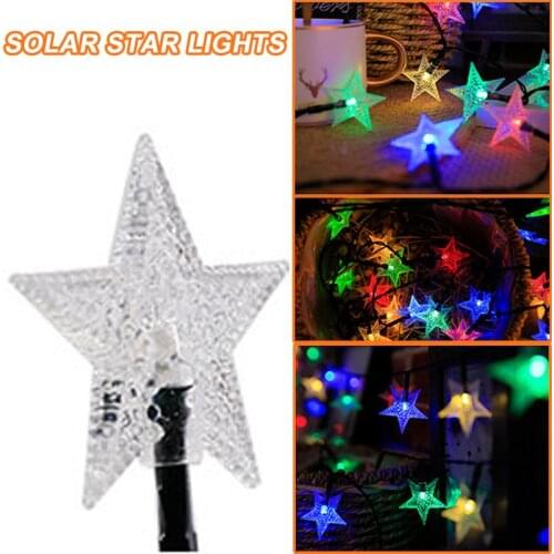Solar Light String with 20/30/50 Bulbs Waterproof LED Flashing Fairy Star String Light for Outdoor Home 5/6.5/7m TN88