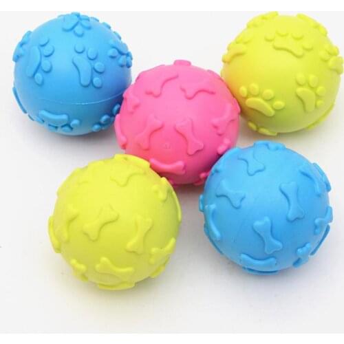 Dog Play Balls Chew Molar Tooth Cleaning Toys Pet Chew Squeaky Toy Puppy Rubber Interactive Training Toys Bite Resistant