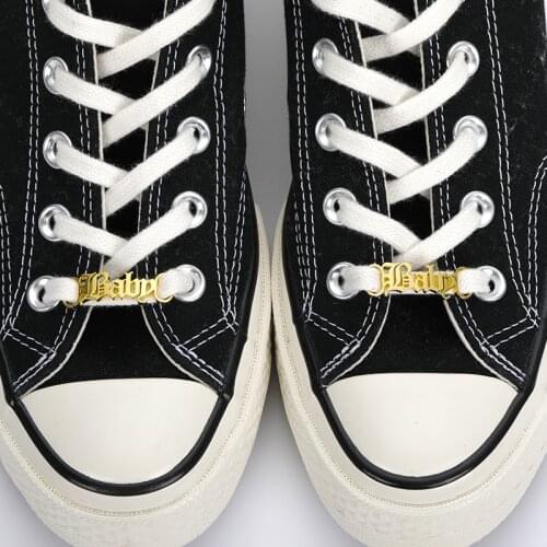 Custom Name Shoe-buckle Personalized Stainless Steel Jewelry Nameplate Buckie Charm Kids Adult Leisure Sneakers Lazy Shoe Tags