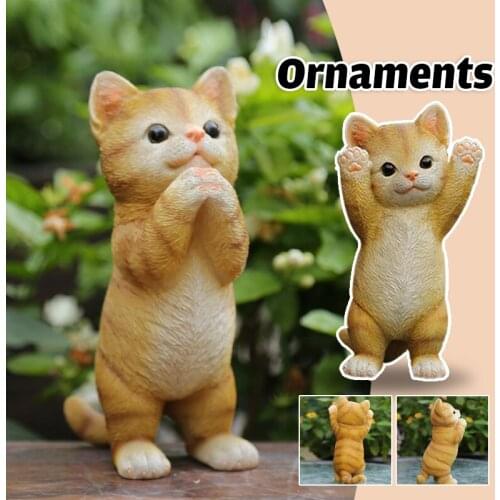Simulation Cat Animal Model Bionic Cats Ornaments Home TV Artificial Crafts Photography Props Plush Toy Doll Gift Christmas
