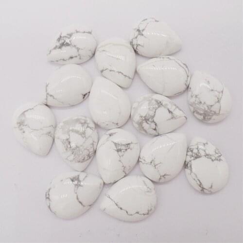 100Pcs 18x13x6mm Natural White Howlite Teardrop Cab Cabochon For DIY Jewelry Making Necklace Accessories Boutique Gift