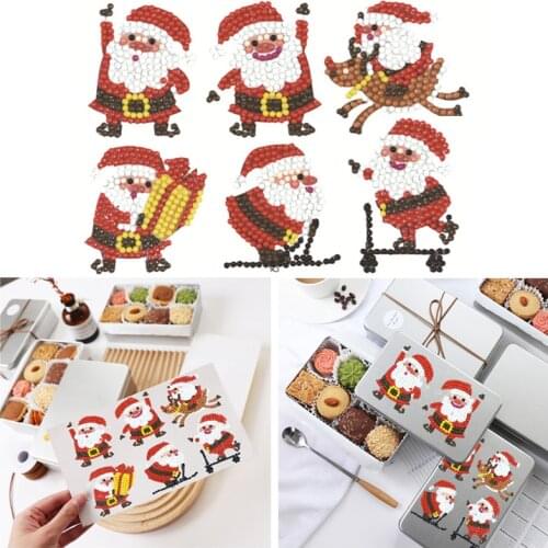 DIY Diamond Stickers For Kids Santa Claus Diamond Painting By Number Mosaic Stickers Art Craft Toys 5D Cartoon Anime Child Toys