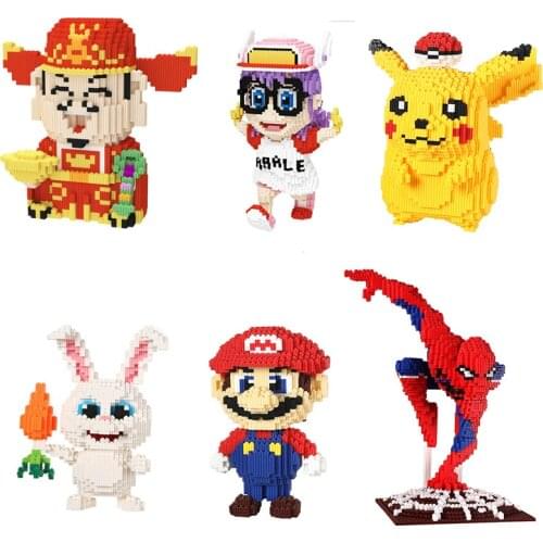 Pokemon Pikachu Building Blocks 3D DIY Educational Model Ornament Mew Micro Small Assembled Block Brick Pikachu Blocks Toys Gift