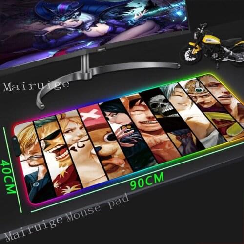 Mairuige Anime Large Size RGB Mouse Pad Locking Edge Laptop Table Mat Handsome Killua Kurapika Rubber Non-slip for Csgo