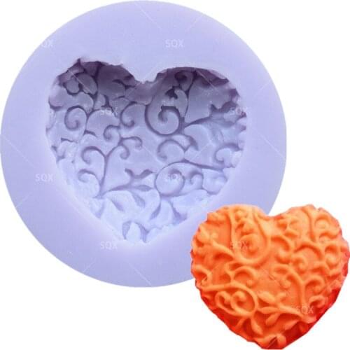 Lace Heart Shaped Silicone Fondant Mould Cake Decorating Baking Tools Kitchen Accessories SQ14119