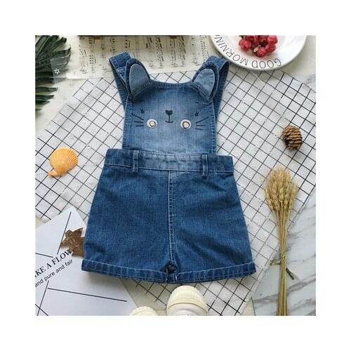 Tonytaobaby Summer New Mens and Womens Baby Cowboy Strap Pants Kitten Cowboy Jumpsuit pant