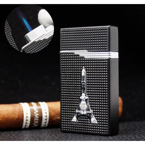 Hot style cool personality creative LED light inflatable lighter metal portable windproof wheel lighter cigarette partner