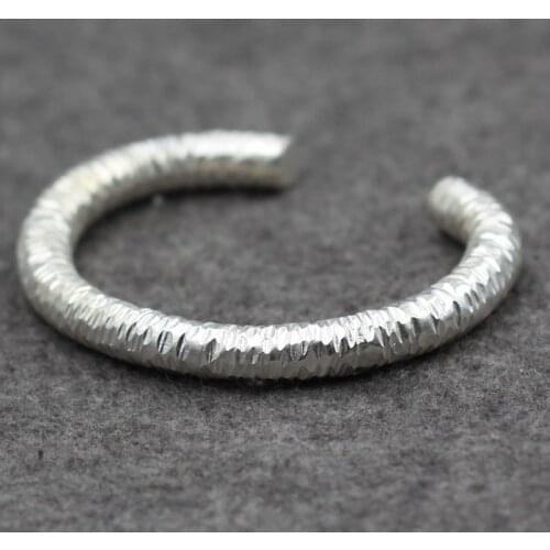 S925 Sterling Silver Silver Bangle Thailand Chiang Mai Handmade Crafts Original Ethnic Style Men And Women Open Ended Bangle