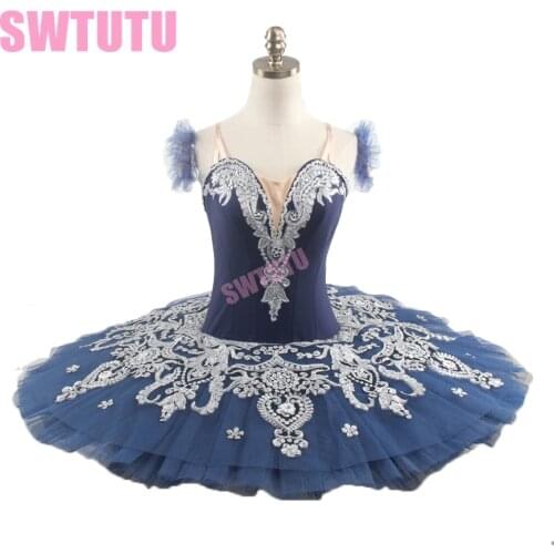 New Arrival!blue swan lake professional ballet costumes women pancake tutu gilrs ballet tutus ballerina costumes BT9082