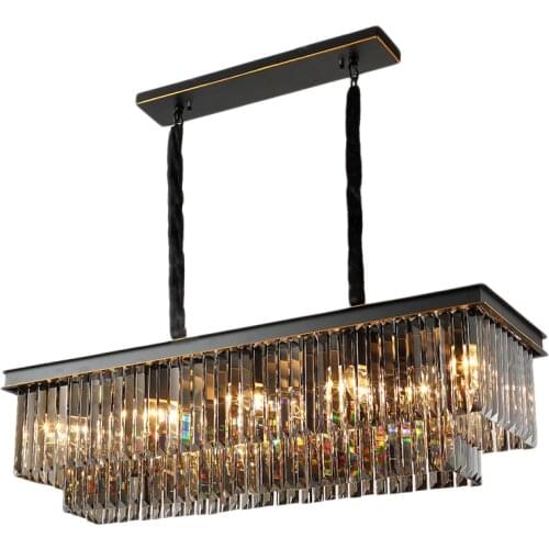 Rectangular Chandelier Modern Restaurant Lights Crystal Chandelier Luxury Dining Room Lamp Bar Modern Chandelier Nordic Light