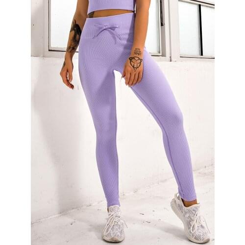 SALSPOR Fashion Candy Color Yoga Leggings Workout High Waist Seamless Knitted Leggings Push Up Leggings for Fitness
