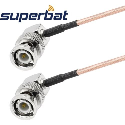 Superbat BNC Right Angle Male Plug to BNC Right Angle Plug Pigtail Cable RG316 50cm