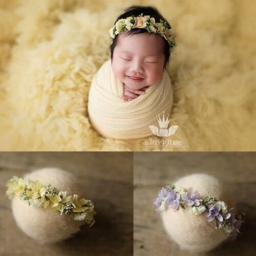 Baby Headband Preserved Fresh Flower Baby Hairband Newborn Photography Props Infant Shoot Accessories Floral Baby Headwear