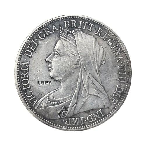 Uk 1898 1 Crown - Victoria 3rd portrait copy coins
