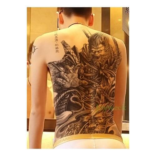 Waterproof Temporary Tattoo Sticker China myth whole back tattoo Handsome Monkey King tatto stickers flash tatoo fake tattoos