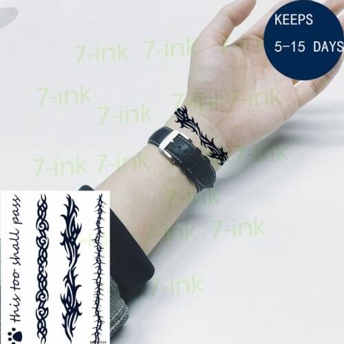 Juice Waterproof Temporary Tattoo Sticker English "this Too Shall Pass" Thorns Fake Tatto New Style 7-15 Days For Men Women
