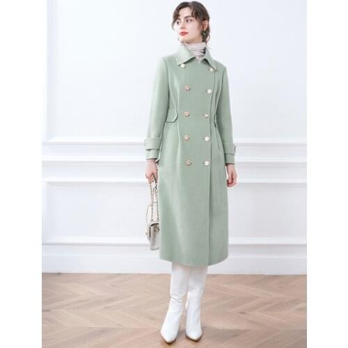 Womens Clothing 2021 Winter New Mid Long Cashmere Double Faced Woolen Coat Woolen Coat