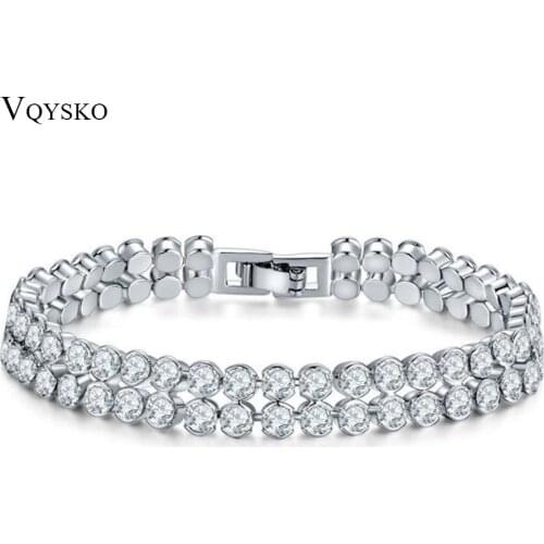 CZ Crystal Tennis Bracelet Zircon Bracelet Bangle Chains Crystal Gold Charm Bracelets For Women Female Jewelry