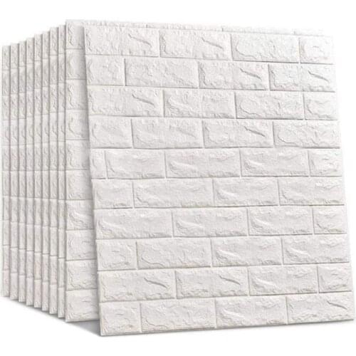 10pcs 3D Brick Wall Sticker DIY Self-Adhesive Wallpaper Home Decor Foam Waterproof Covering For Kids Room Kitchen Decoration