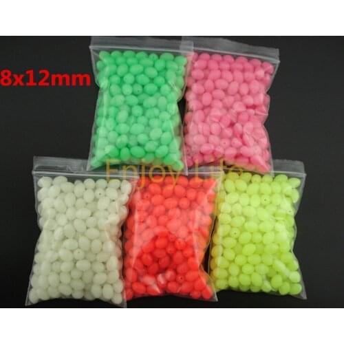 100Pcs* 8*12mm Fly Fishing Lure Olva Fishing Hard Plastic Beads Sea Fishing Sabiki Snapper Rig DIY Terminal Accessories