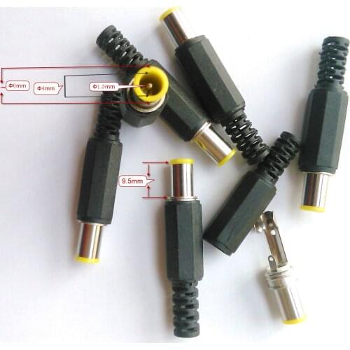 100pcs DIY dc connector 9.5mm x 6mm x 4mm x 1.3mm Dcplug Power for CCTV PCBS Notebook Charger Plugs