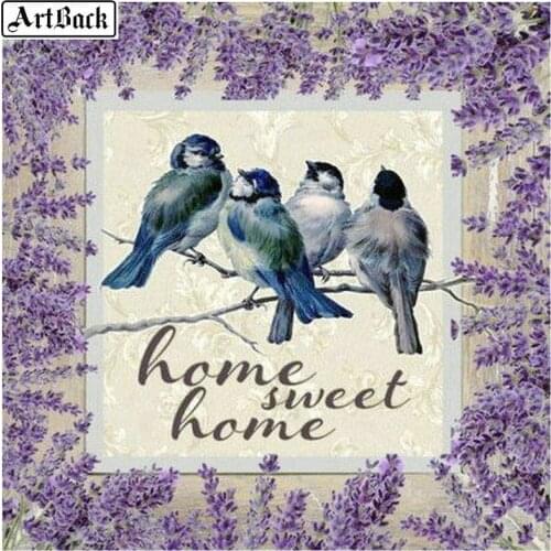 5d diamond painting bird sweet home pattern full square / round drill diamond mosaic 3d diamond embroidery wall sticker