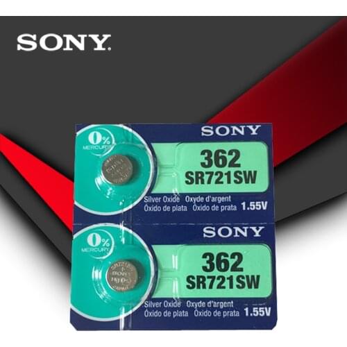 2pcs Sony 100% Original 362 SR721SW V362 GP62 AG1 1.55V Silver Oxide Watch Battery SR721SW 362 Button Coin Cell MADE IN JAPAN