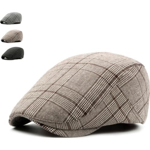 Brand Fashion British Style Summer Sun Hats for Men Women High Quality Casual Cotton Women Beret Caps Adjustable Plaid Flat Cap