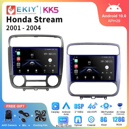 EKIY Android 10 Media Player For Honda Stream 1 2000-2006 All-in-One Car Radio GPS Navigator Stereo Auto Multimedia Video Player