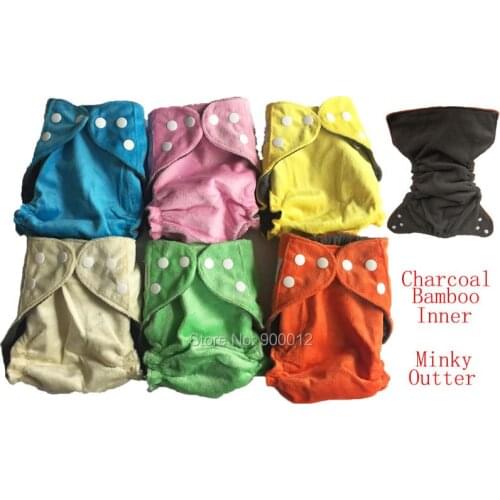 Butterfly elastic Charcoal Bamboo Inner Cloth Diaper Waterproof reusabl Infant Baby Minky Diapers Nappies 1000 Pcs Free Shipping