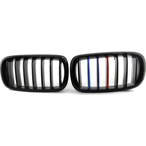 Gloss Black M-Color M Sport Front Kidney Grill For BMW X5 F15 SUV 2015-17
