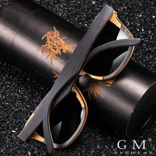 GM Natural Wooden Sunglasses for Men Polarized Sunglasses Full Frame Wood Shades Goggles Handmade For S6832