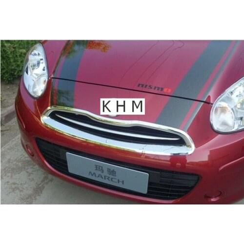 For 2010 NISSAN March ABS Chrome Front Grille Around Trim Racing Grills Trim
