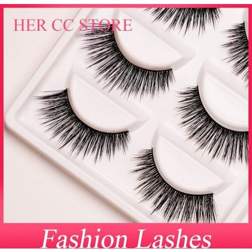 INDIVIDUAL PACKING 5PAIRS FASHION EYELASHES 0.10mm 3D SOFT DRAMATIC NATURAL THICK FALSE EYELASHES HIGH QUALITY MAKUP (KSA3D)