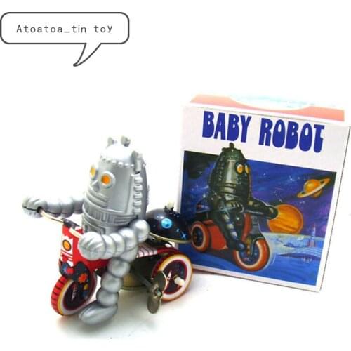 Classic Robot Tin Wind Up Clockwork Toys Electric Baby Robot Wind-up Tin Toy For Children Adults Educational Collection Gift