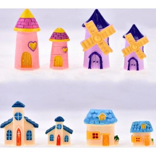 Mini Vintage House Landscape Decor Home Decoration Accessories Desk Office Ornaments Fairy Garden Miniatures Figurine 2020