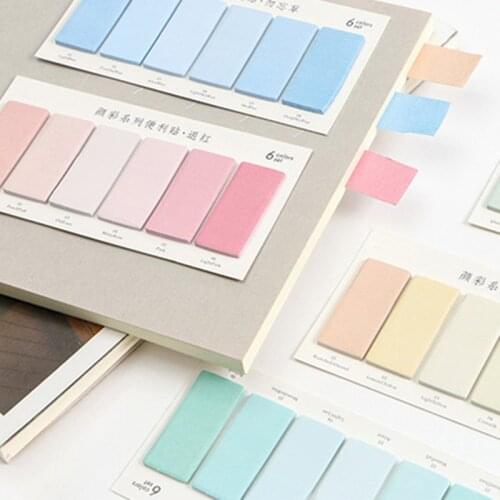 6 Colors Set Cute Novelty Sticky Notes Memo Pad Index Sticker Bookmark Page Flag Sticker School Office Stationery Supplies
