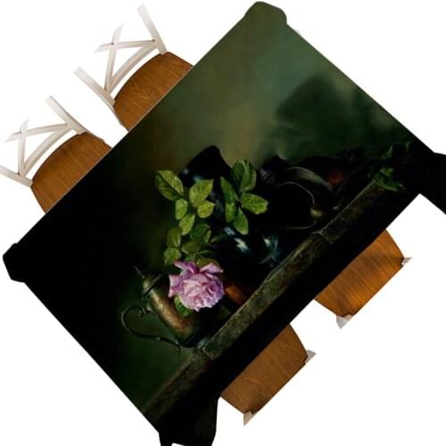 Alexei Antonov painting Desktop bottle flowers Home decoration waterproof coffee tablecloth covers table kitchen table cloth